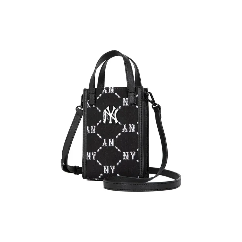 MLB Monogram Collection Polyester Portable One Shoulder Crossbody Cell Phone Pouch Small Size Women's Black-1