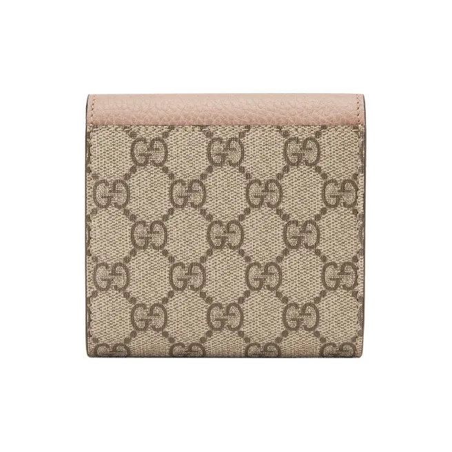 GUCCI Canvas With Leather Wallet Women's Ebony Beige-2