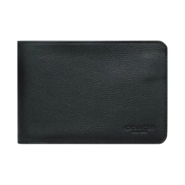 COACH Travel Wallet Cow Leather Wallet Small Size Men's Black-0