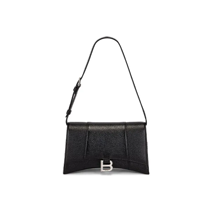 Balenciaga Hourglass Grained Calfskin Hourglass Bag Handbag Small Size Women's Black-3
