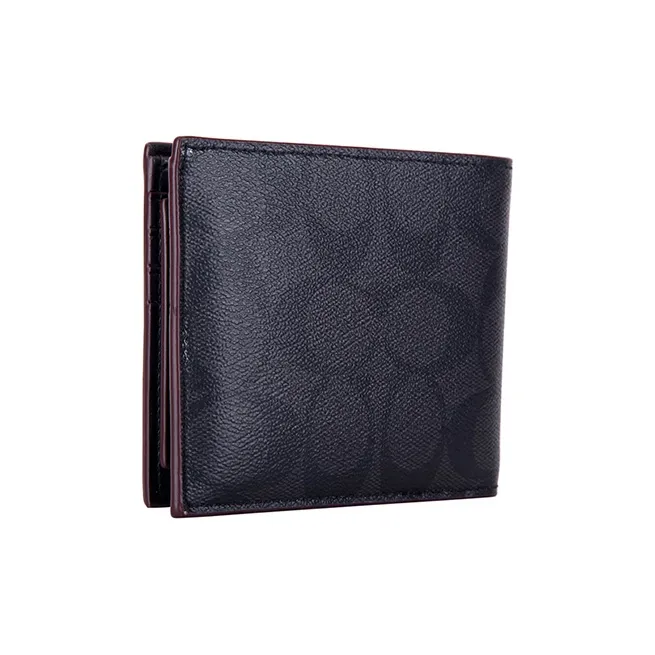 COACH 3 IN 1 Wallet Leather 3 in 1 Wallet Men's Black Gray-2