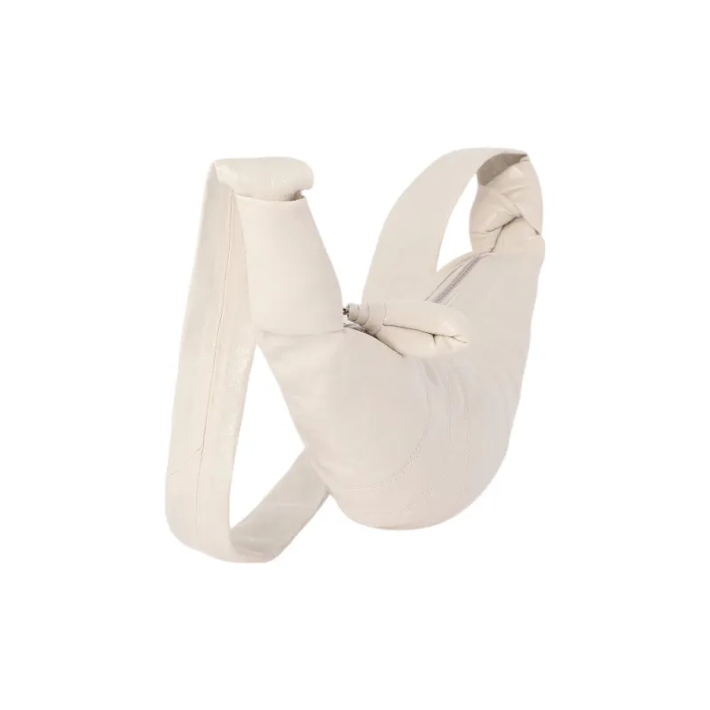 Lemaire Linen Croissant Bag Dumpling Bag Shoulder Bag Crossbody Bag Small Size Unisex Milk White-1