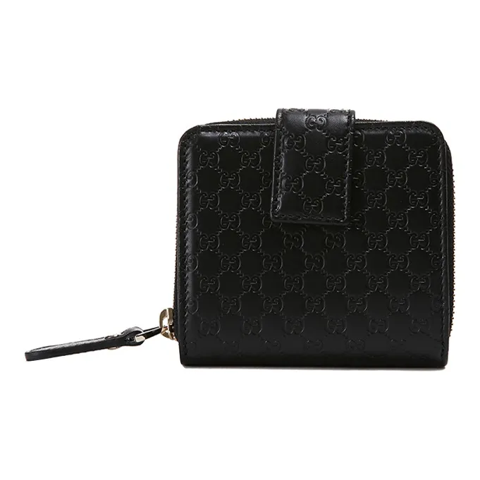 GUCCI MicroGUCCIssima Zip Around Wallet Small Black-2