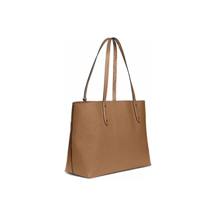 COACH Central Cow Leather Tote Bag, Shopping Bag, Handbag, Shoulder Bag Women's Brown Yellow-1