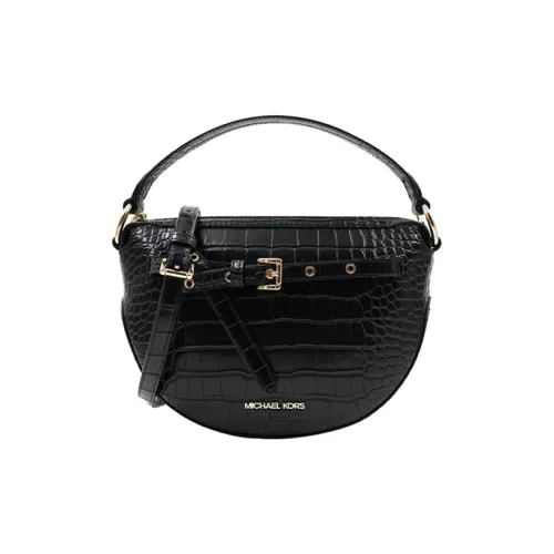 MICHAEL KORS Leather Dome Bag, One Shoulder Handbag Medium Size Women's Black