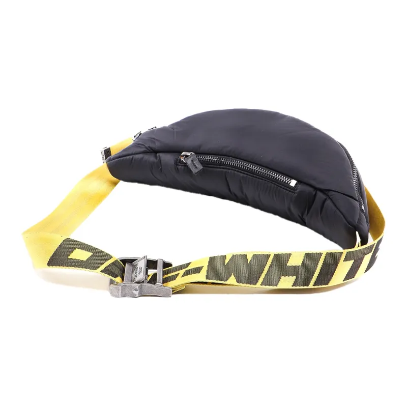 OFF WHITE Polyurethane Sling Bag Fanny Pack Regular Unisex Black-2