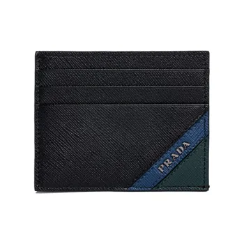 PRADA Leather Card Holder Unisex Black