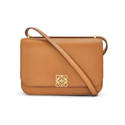LOEWE Goya Silk Cow Leather Small Square Bag Shoulder Bag, Crossbody Bag Medium Size Women's Desert Warm Tone