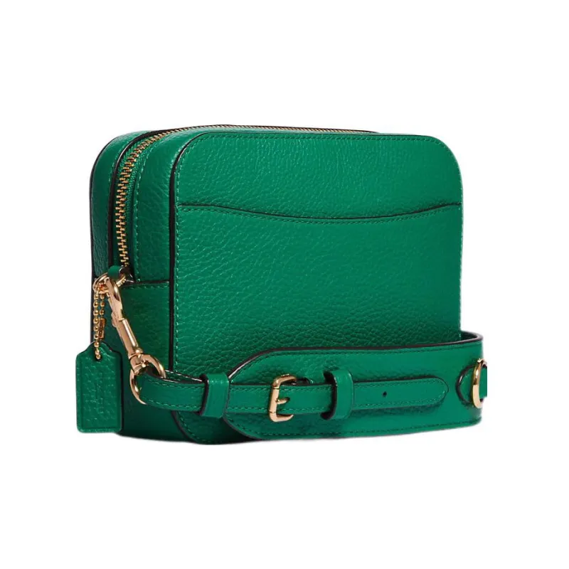 COACH Diary Embroidery Camera Pebbled Leather Shoulder Bag Backpack Camera Bag Crossbody Bag Small Size Women's Green-1