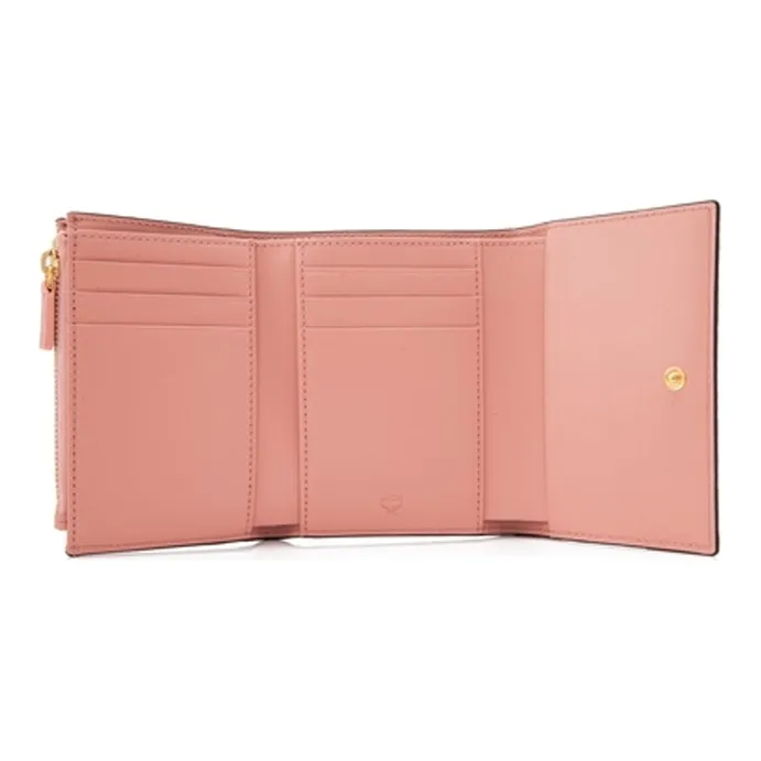 MCM Leather Coin Purse Wallet Medium Size Women's Gold-3
