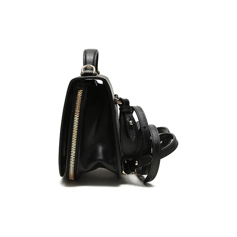 PRADA Cow Leather Backpack Handbag Shoulder Bag Women's Black-2