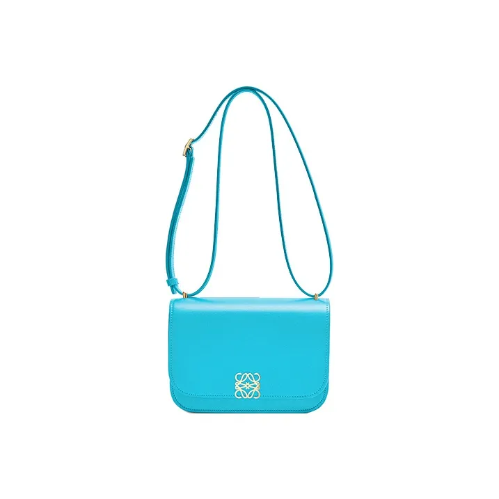 LOEWE Goya Smooth Cow Leather Clutch, Crossbody Bag, Shoulder Bag Small Size Women's Teal-5