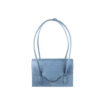 YESE STUDIO Elizabeth Series Cow Leather Shoulder Bag Handbag Regular Women's Dusty Blue
