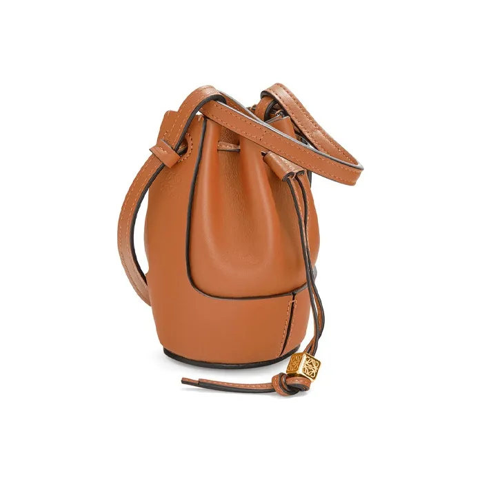 LOEWE Balloon NAPPA Cowhide Balloon Bag Bucket Bag Handbag Shoulder Bag Crossbody Bag Extra Mini Women's Brown-1