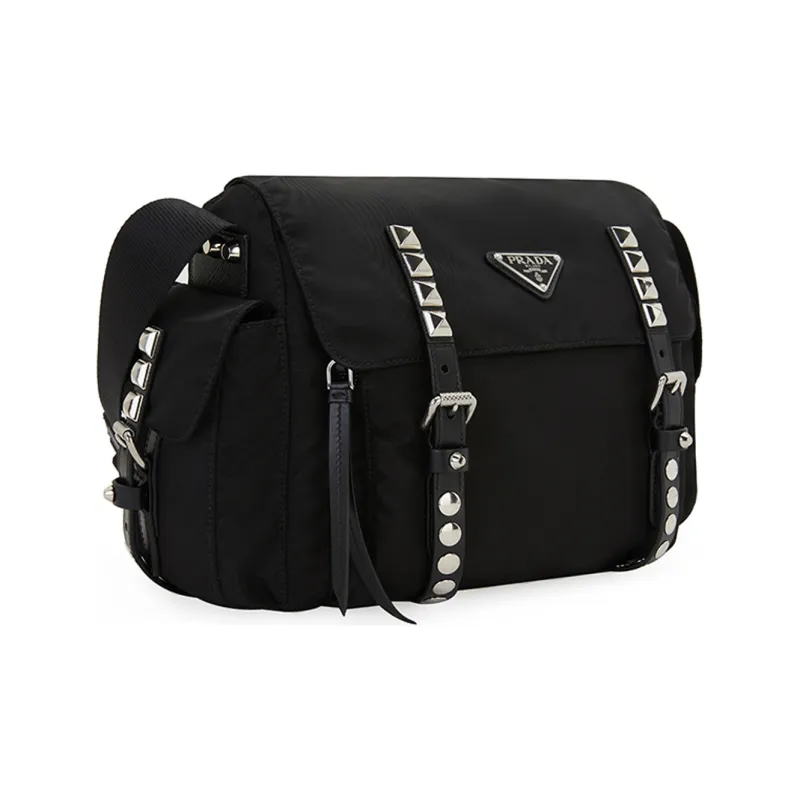 PRADA Fabric Crossbody Bag, Shoulder Bag Women's Black-1