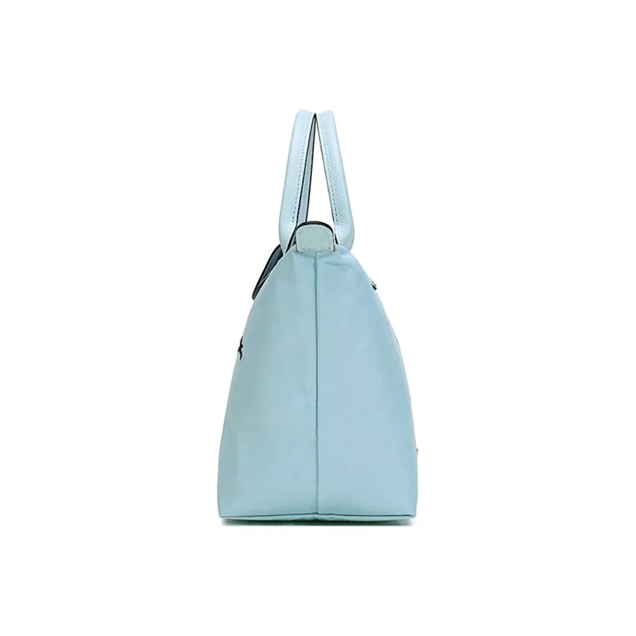 LONGCHAMP Canvas With Leather Dumpling Bag Handbag Trumpets Women's Powder Blue-3