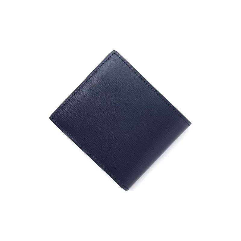 Burberry Cow Leather Business Card Holder Wallet Card Holder Unisex Dark Blue-2