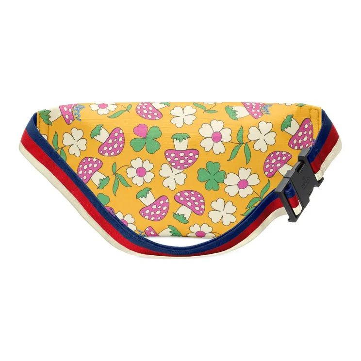 GUCCI Canvas With Leather Fanny Pack Sling Bags Kids' Bags Kids' Yellow/Fuchsia-3