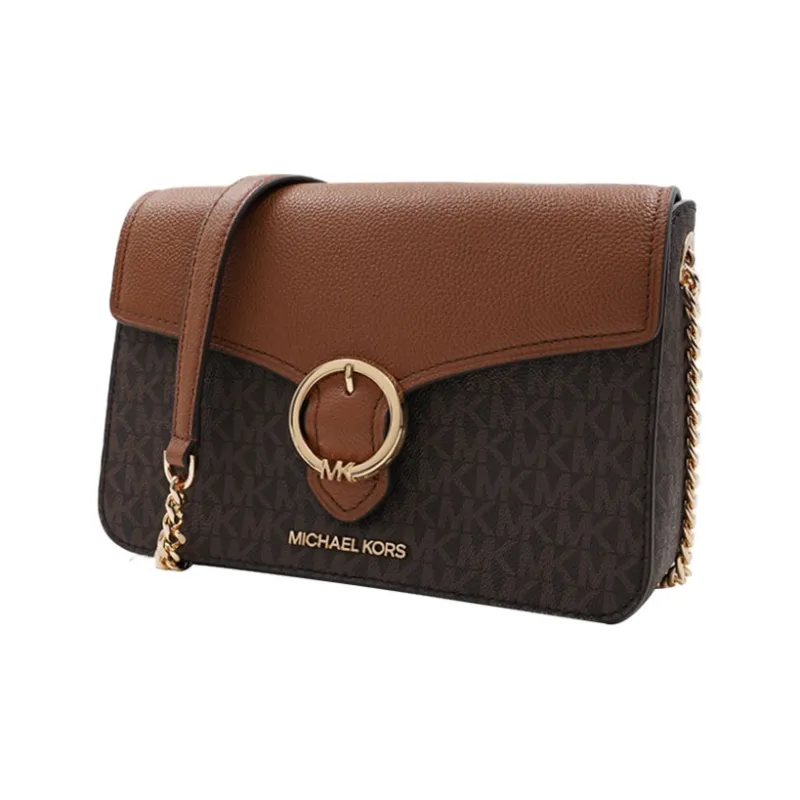 MICHAEL KORS MK Wanda PVC Crossbody Bag, Shoulder Bag Women's Brown Monogram-1