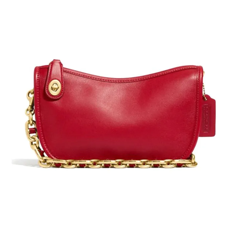 COACH Swinger Cow Leather Crossbody Handbags Small Size Women's Red-0