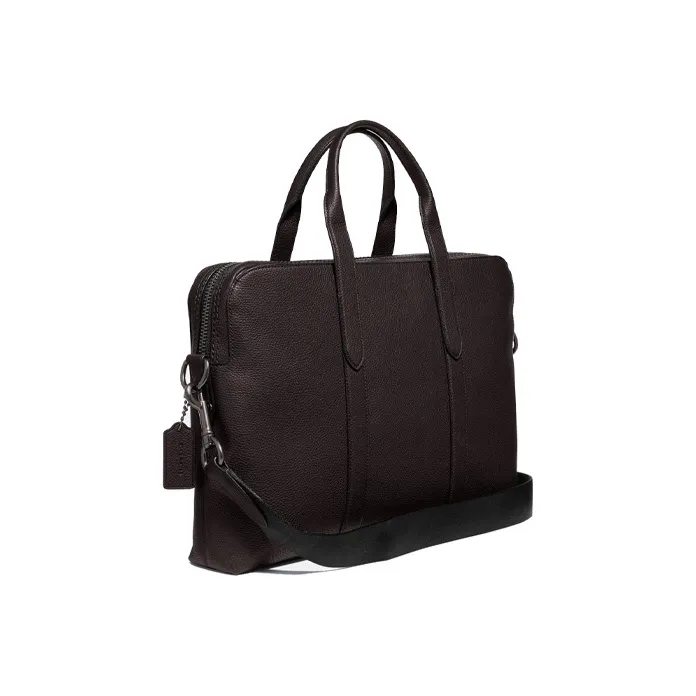 COACH Leather Shoulder Bag Crossbody Bag Laptop Bag Briefcase Regular Men's Dark Brown-1