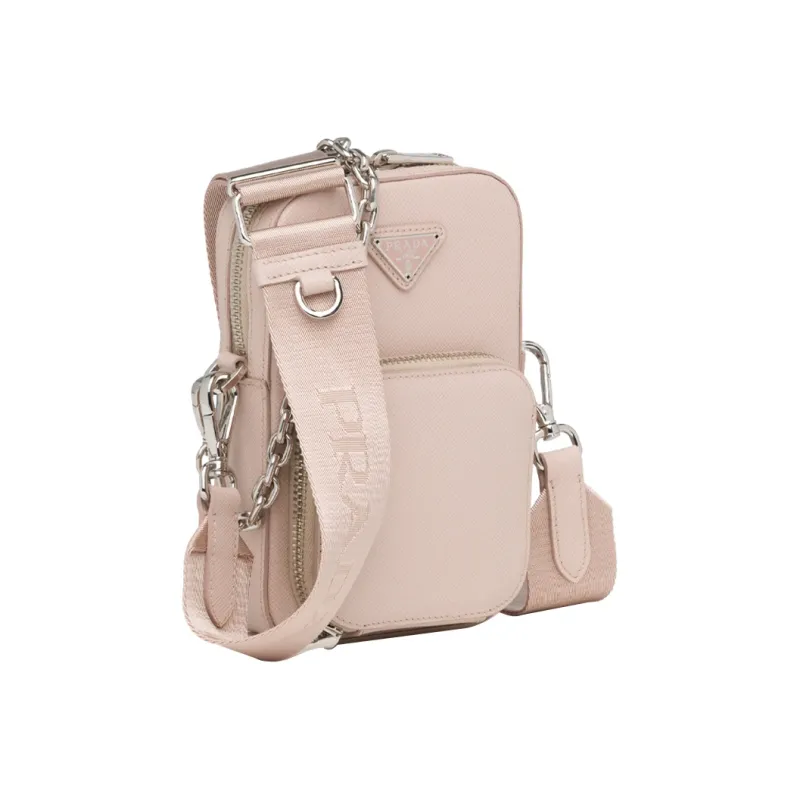 PRADA Saffiano Calfskin Shoulder Bag Women's Water Lily Color-1