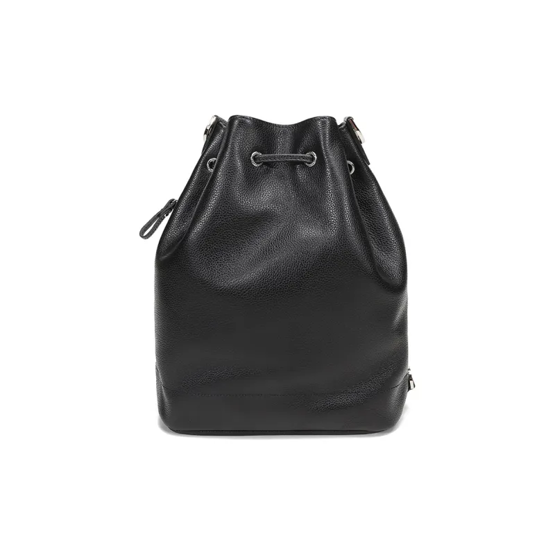 LONGCHAMP Le Foulonné Cow Leather Bucket Bags Crossbody Bag, Shoulder Bag Medium Size Women's Black-1