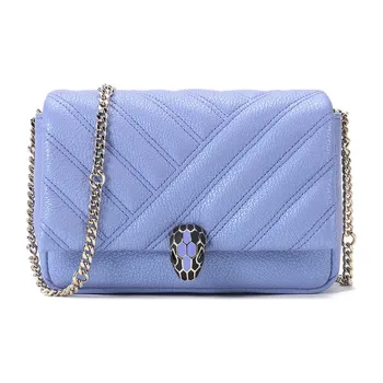 BVLGARI Serpenti Cabochon Sheepskin Chain Bag, Shoulder Bag Women's Lavender