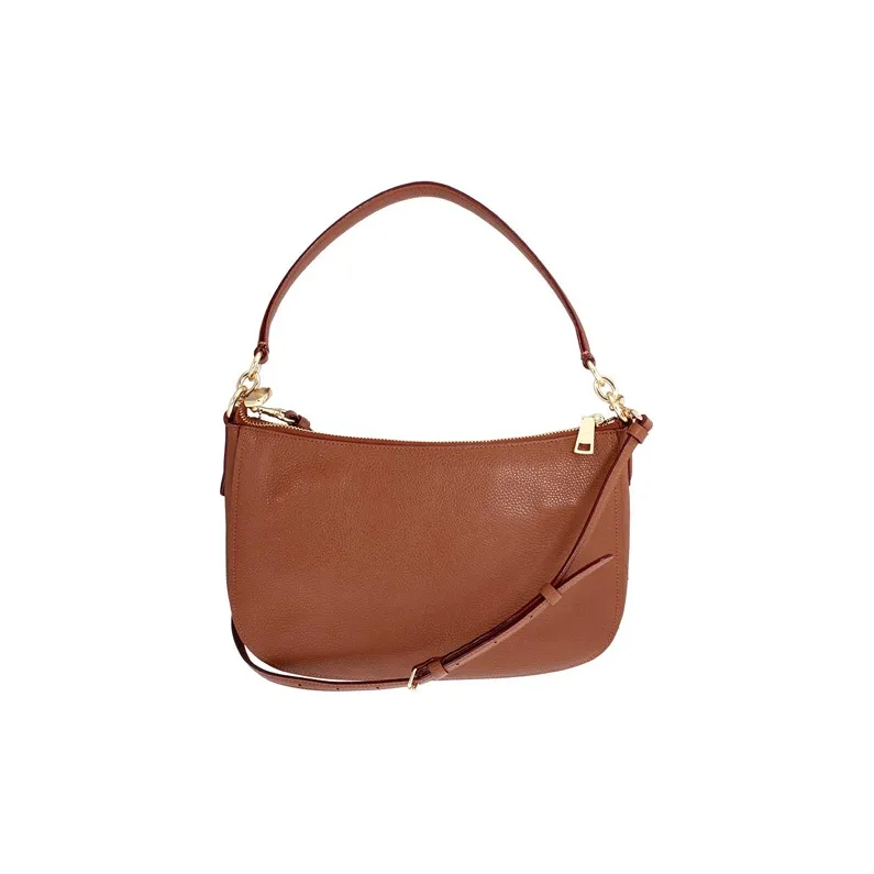 COACH Chelsea Glossy Pebbled Leather Shoulder Bag Portable Crossbody Bag Shoulder Bag Women's Brown-2
