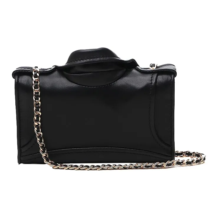 MOSCHINO Sheepskin Biker Jacket Bag Chain Bag Crossbody Bag Shoulder Bag Women's Black-2