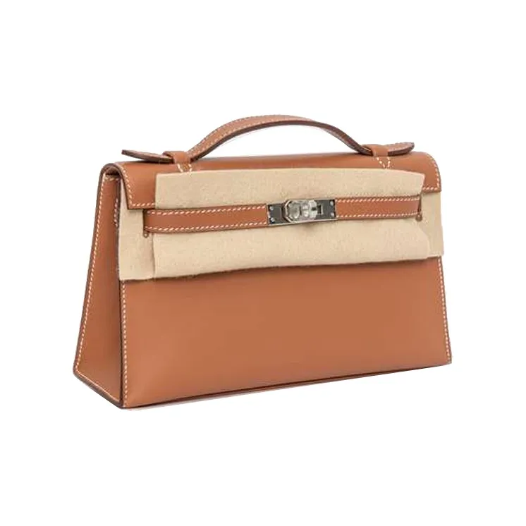 HERMES Swift Leather Kelly Bag Handbags Mini Women's Cigar Gray-1