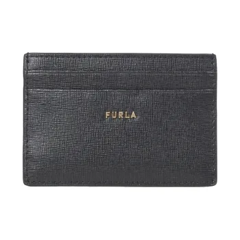 Furla Babylon Leather Card Holder Unisex Black