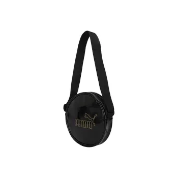 PUMA Artificial Leather Fabric Round Cake Bag Shoulder Bag Crossbody Bag Regular Women's Black