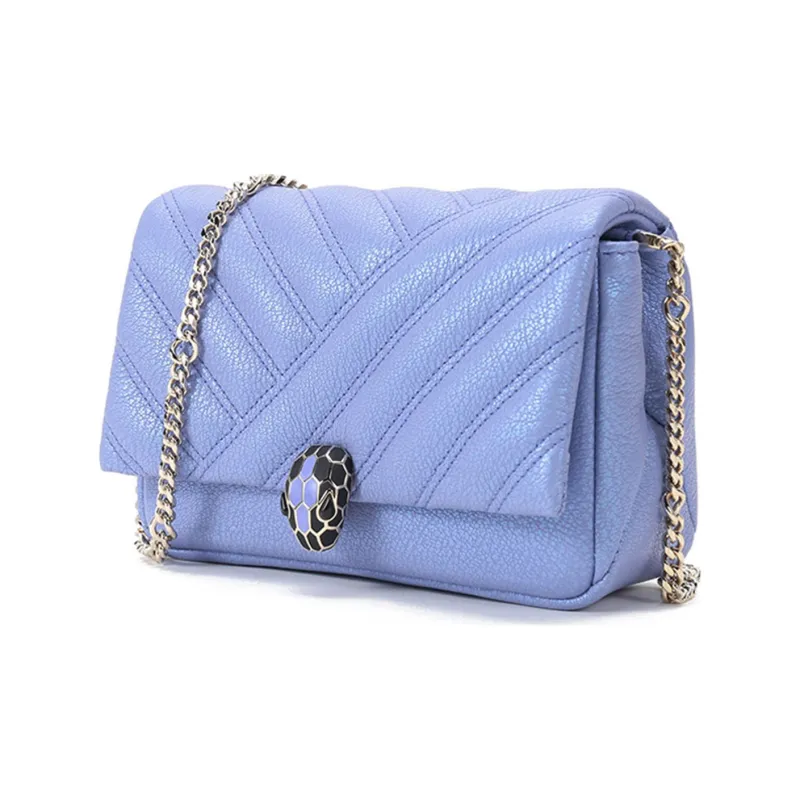 BVLGARI Serpenti Cabochon Sheepskin Chain Bag, Shoulder Bag Women's Lavender-1