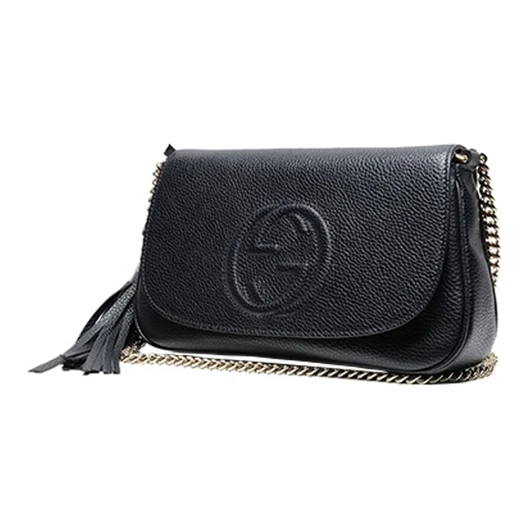 GUCCI Soho Cow Leather Shoulder Bag, Crossbody Bag Regular Women's Black-1