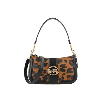 COACH Georgie Leather Underarm Bag, Bacchus Bag, Handbag, Shoulder Crossbody Bag Medium Size Brown Black