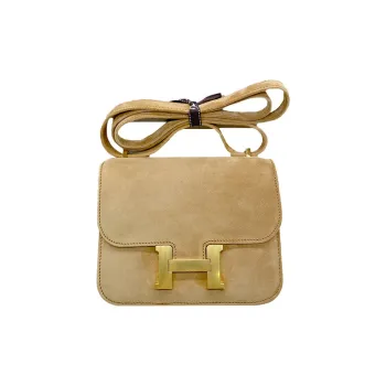 HERMES Constance Suede KangKang Bag Shoulder Bag Crossbody Bag Mini Women's 3H Ochre