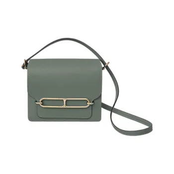 HERMES Evercolor Calfskin Pig Nose Bag Shoulder Bag Crossbody Bag Mini Women's Gray Green