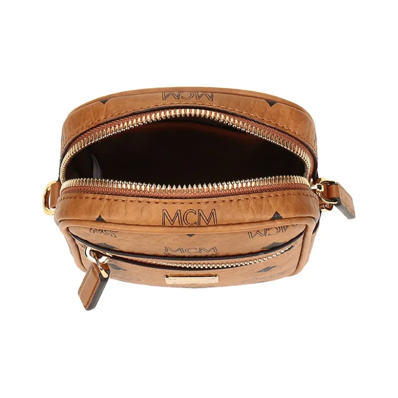 MCM Klassik Visetos Artificial Leather Shoulder Bag, Crossbody Bag Extra Mini Unisex-4