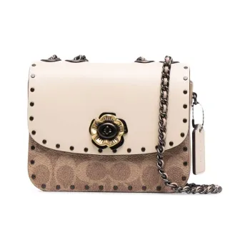 COACH Madison Calfskin Small Square Bag Shoulder Bag Crossbody Bag Mini Women's Apricot Monogram