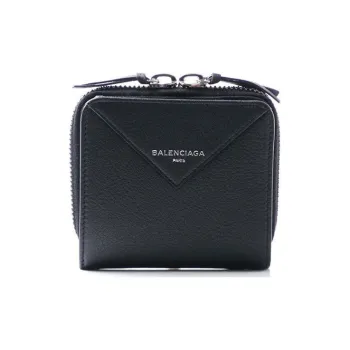Balenciaga Leather Leather Bag Coin Purse Women's Black