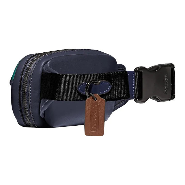 COACH Charter Cow Leather Crossbody Bag, Sling Bag, Fanny Pack Trumpets Men's Dark Blue & Lake Green-2