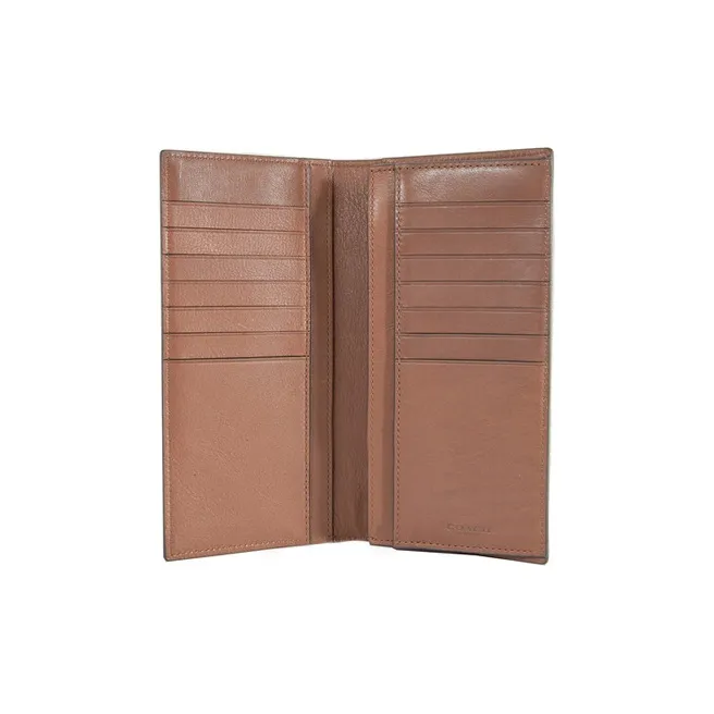 COACH Breast Leather Clutches Wallets Men's Brown-3