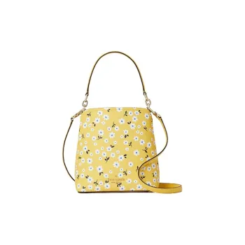 Kate Spade Artificial Leather Bucket Bags Shoulder Bag Crossbody Bag Handbag Small Size Women's Yellow