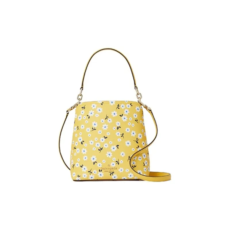 Kate Spade Artificial Leather Bucket Bags Shoulder Bag Crossbody Bag Handbag Small Size Women's Yellow-0