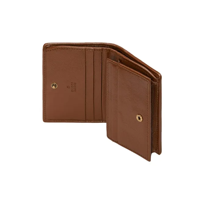 GUCCI Marmont Quilting Leather Card Holder Women's Brown-3