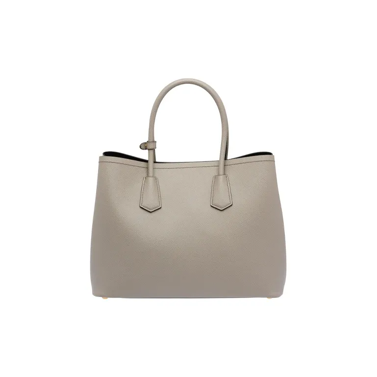 PRADA Saffiano Leather Shoulder Bag Crossbody Bag Women's Clay Gray-2