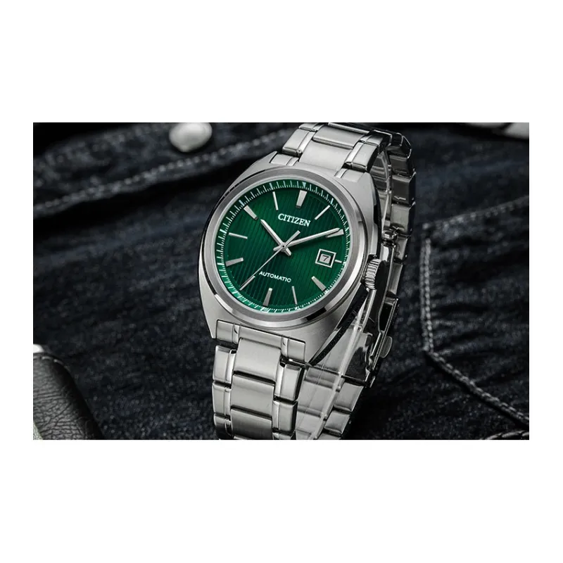CITIZEN Mechanical Movement Stainless Steel Strap Watch 42mm Men's Watch Green Dial NJ0101 78X-3