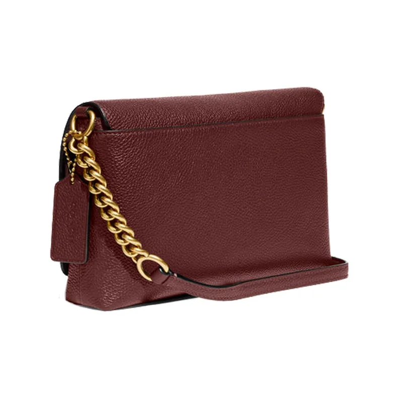 COACH Crosstown Pebbled Leather Small Square Bag Shoulder Bag Crossbody Bag Medium Size Women's Red-2