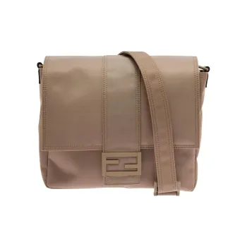 FENDI Nylon Baguette Bag, Messenger Bag, Shoulder Bag, Crossbody Bag Medium Size Men's Light Brown